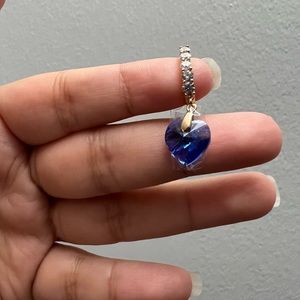 Blue heart earrings